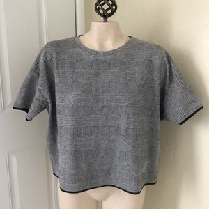 Zara Grey Plaid Boxy Shirt